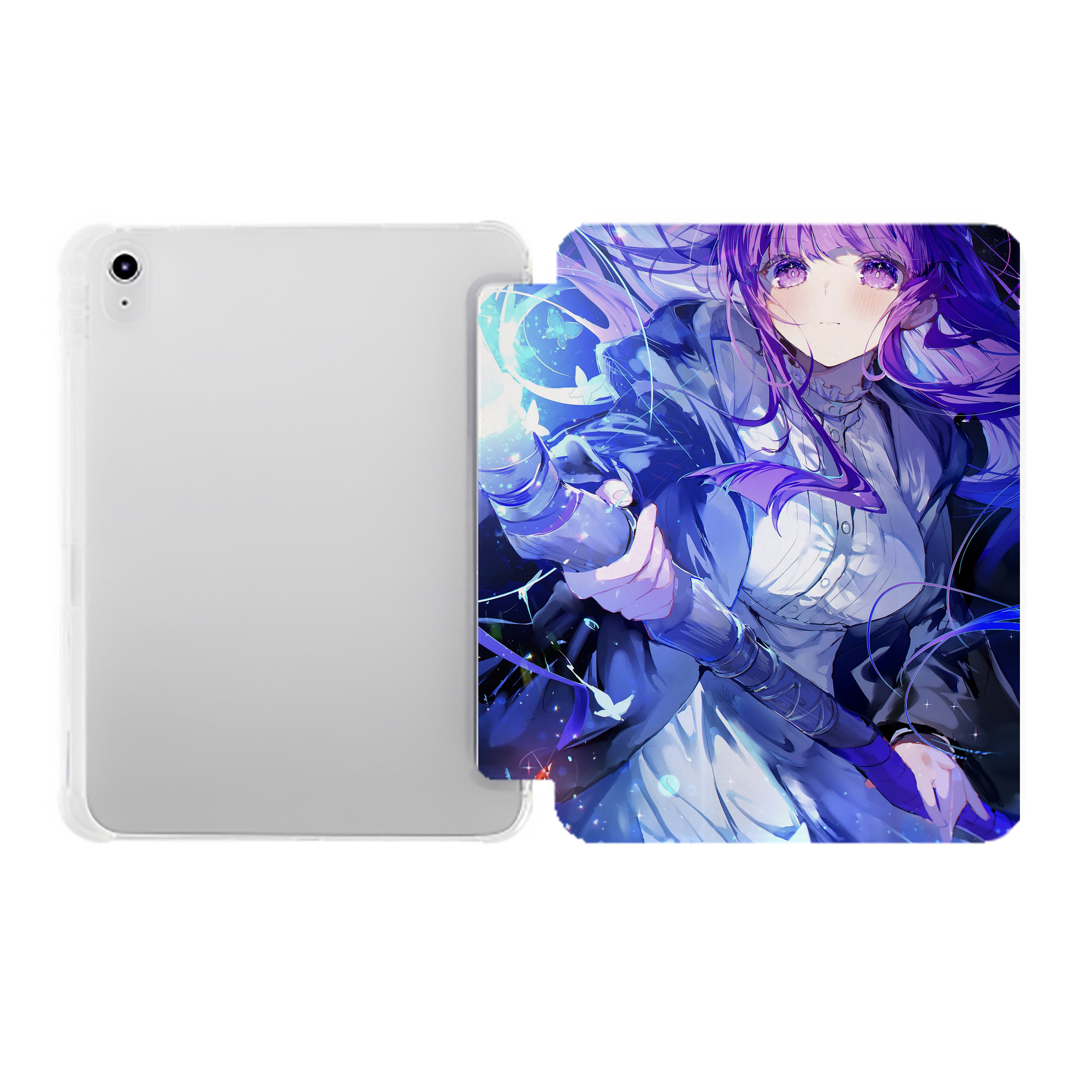 （画像用） 葬送のフリーレン Frieren IPad ケース ペン収納付き 三つ折りスタンド PUレザー×シリコン 対応機種9.5/10.5/10.9インチ